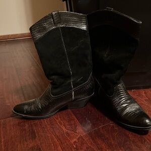 Black Suede Top Cowboy boots